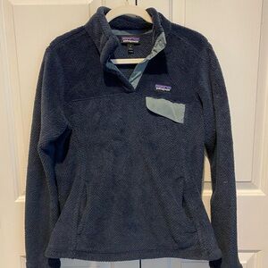 Patagonia Dark Blue Quarter Fleece with Light Blue Accents
